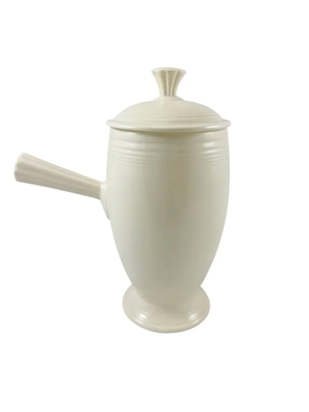 Fiesta Old Ivory Cream Stick Handle Demitasse Coffee Pot & Lid Vintage 1940s